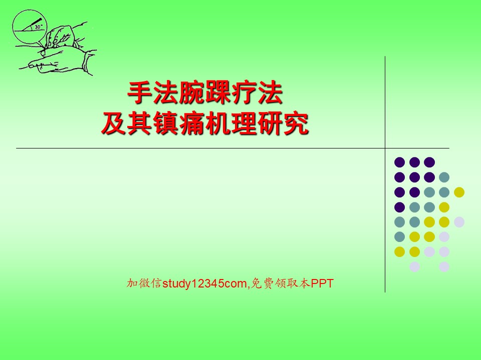手法腕踝疗法及其镇痛机理研究PPT