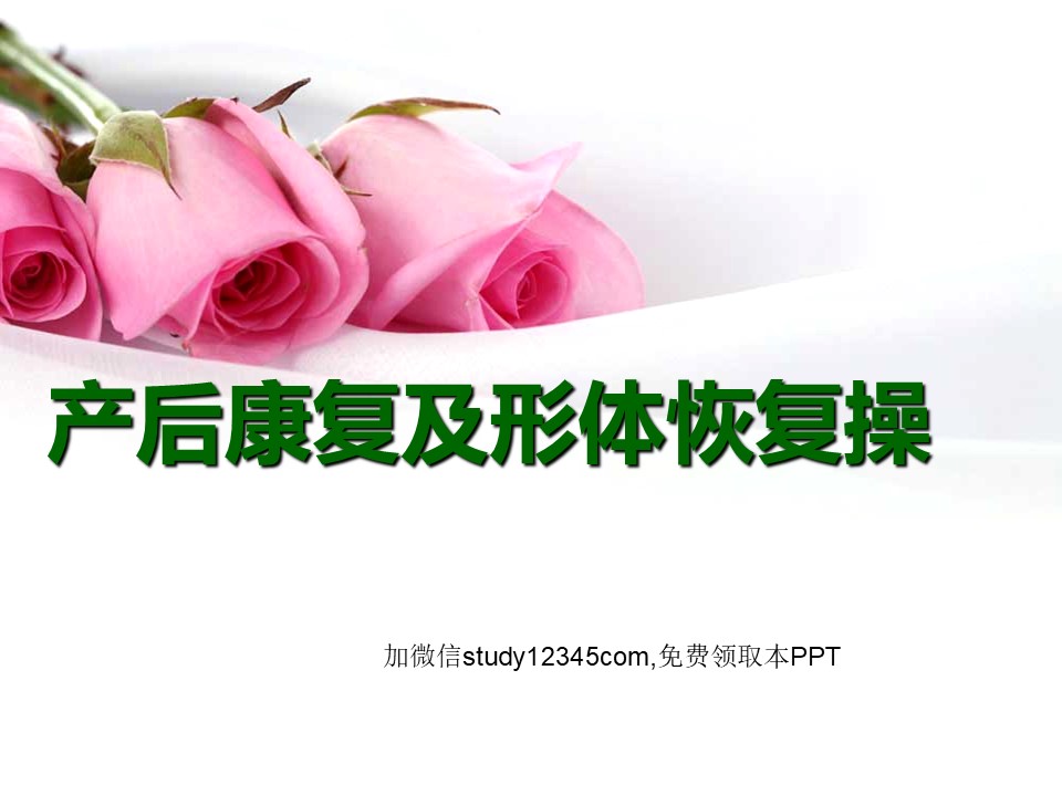 产后康复及形体恢复操PPT