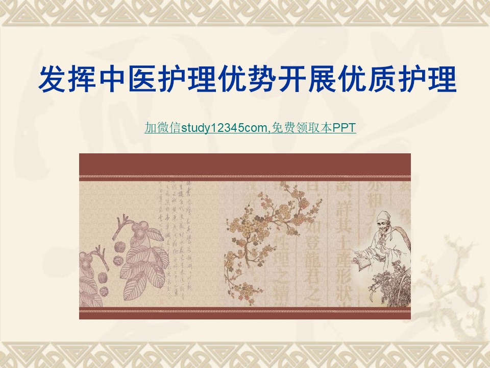 发挥中医护理优势开展优质护理PPT