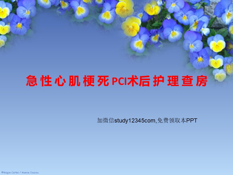 急性心肌梗死PCI术后护理查房PPT