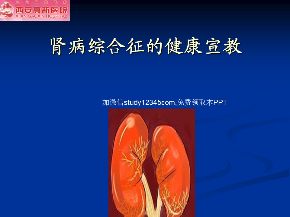 肾病综合征的健康教育PPT