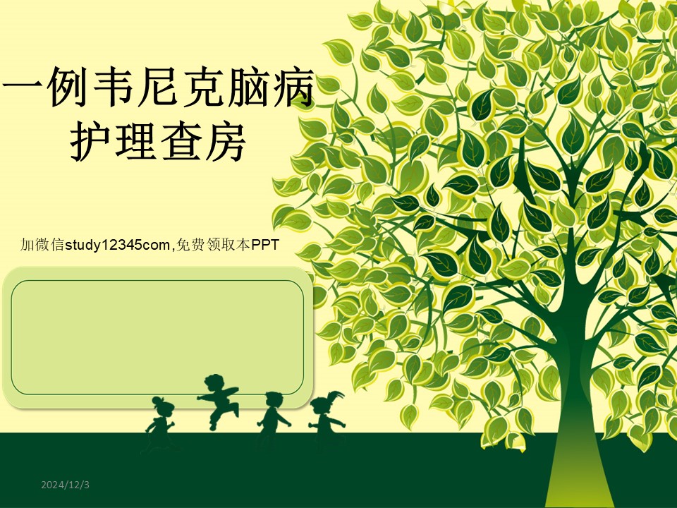 一例韦尼克脑病护理查房PPT