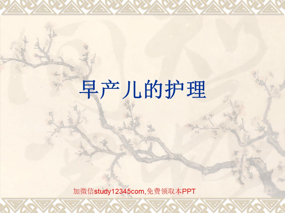 早产儿的护理PPT