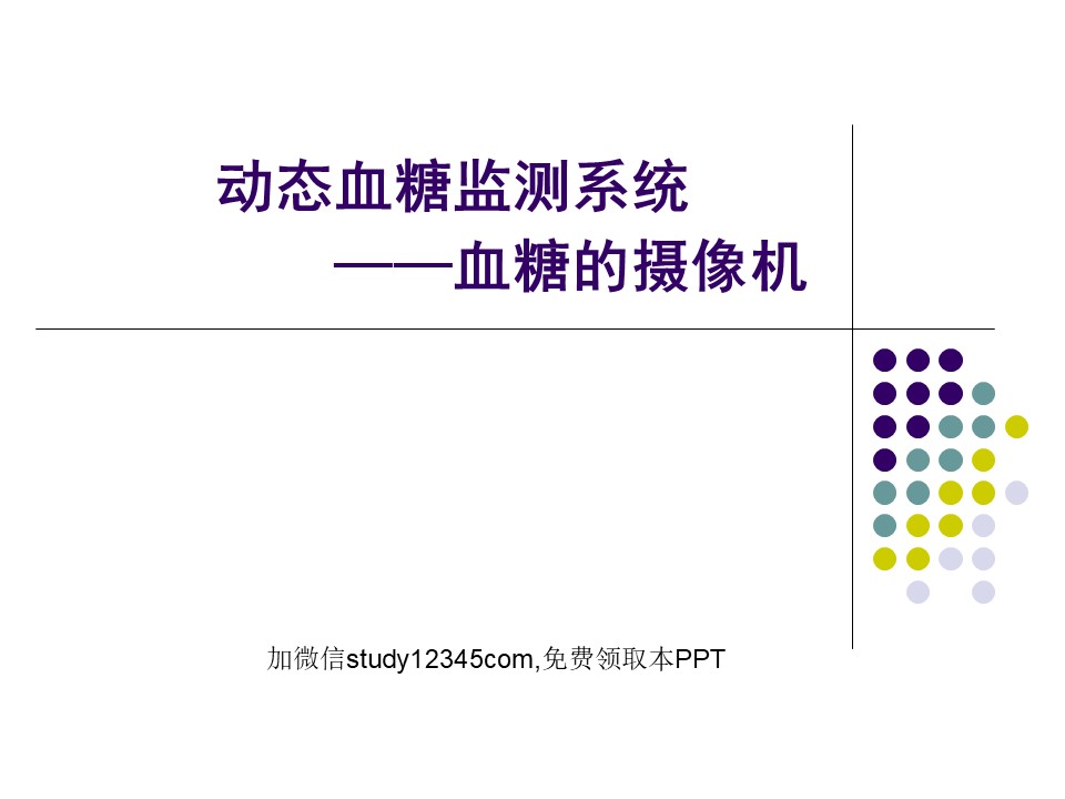 动态血糖监测系统，血糖的摄像机PPT
