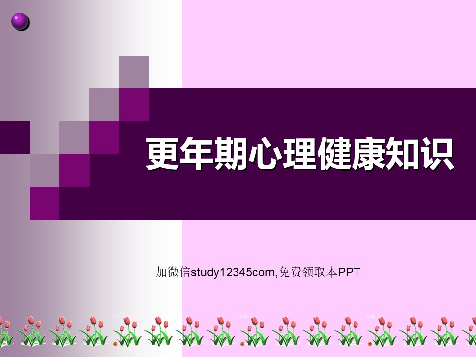 更年期心理健康知识PPT