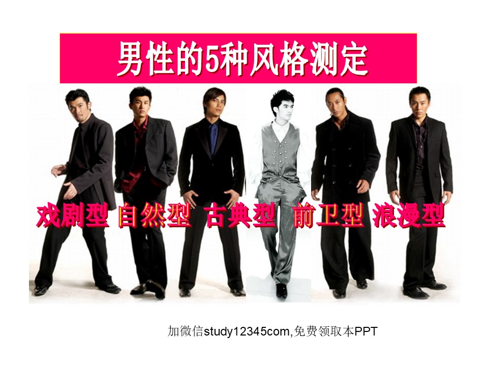 男性的5种风格测定PPT