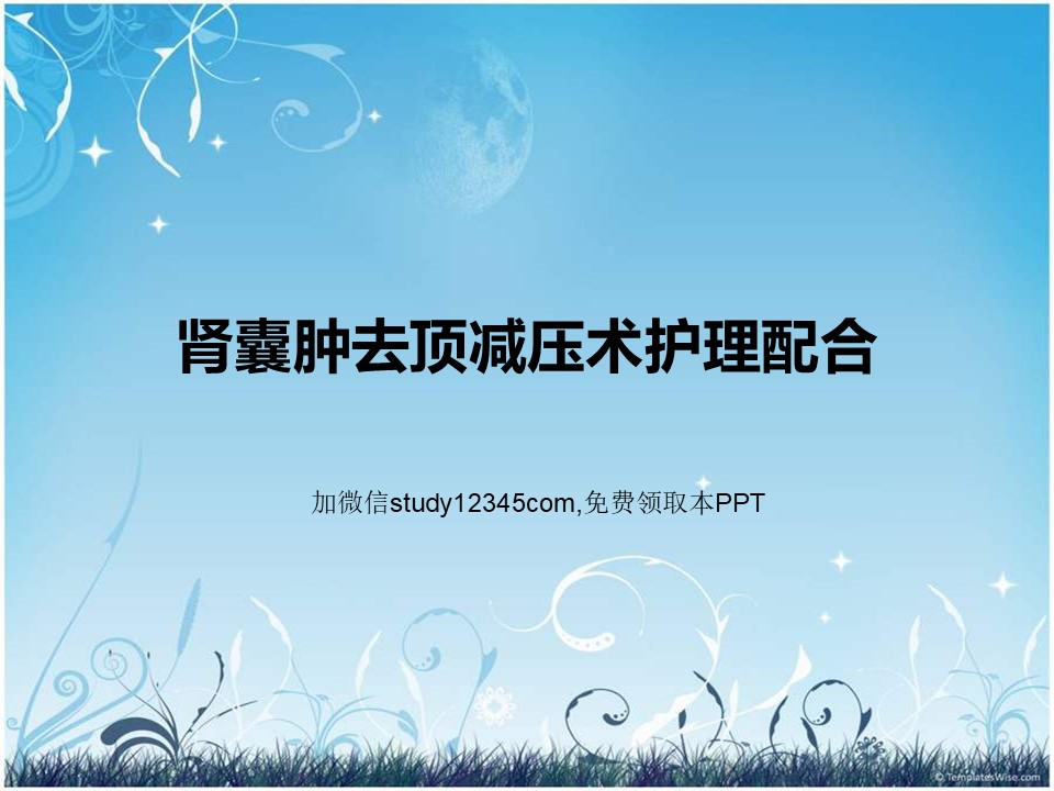 肾囊肿去顶减压术护理配合PPT