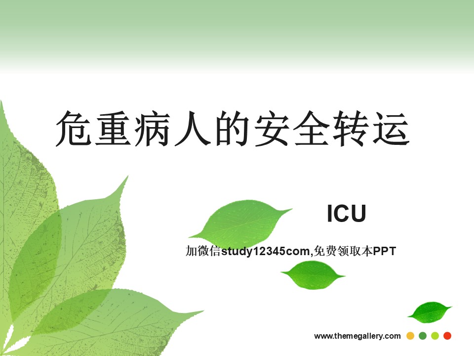 危重病人的安全转运2PPT