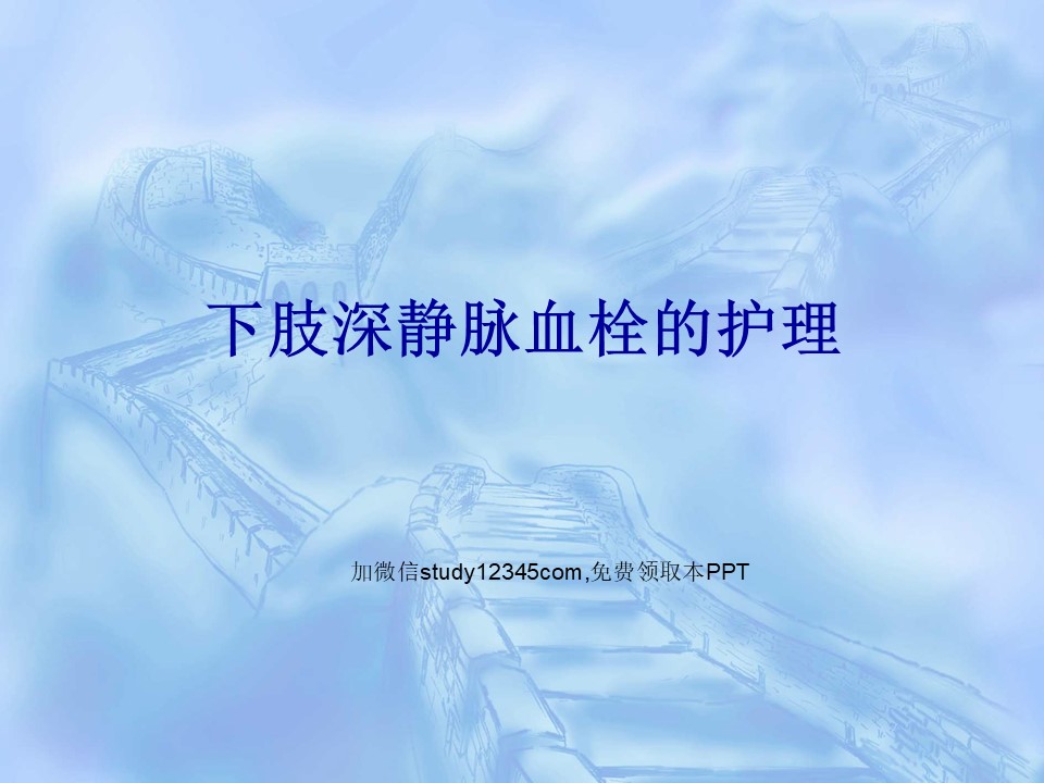 下肢深静脉血栓的护理PPT