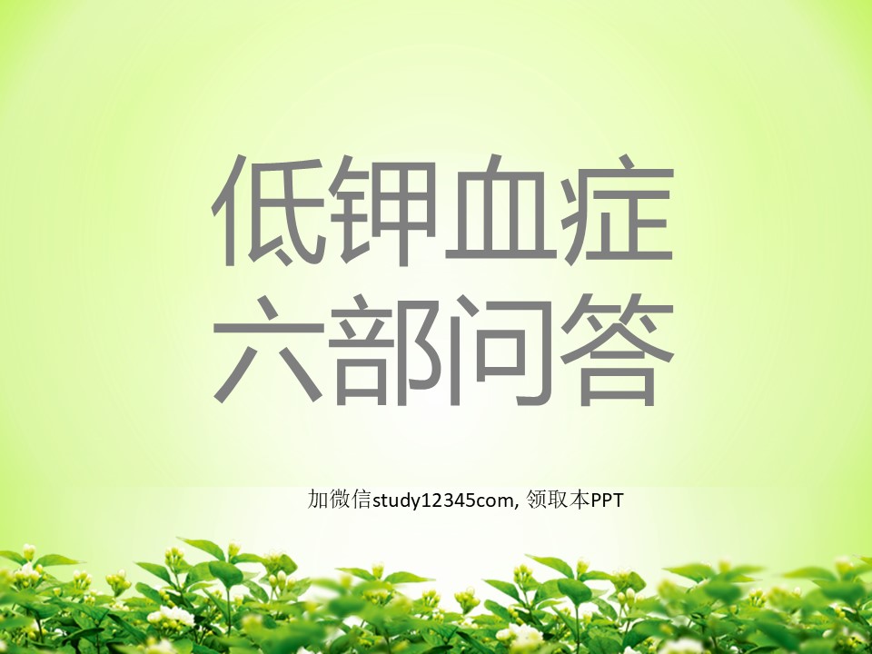 低钾血症六部问答法PPT