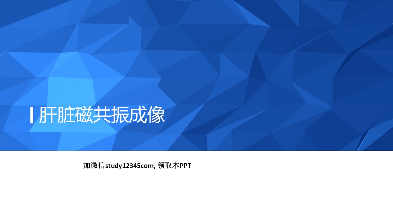 肝脏磁共振成像PPT