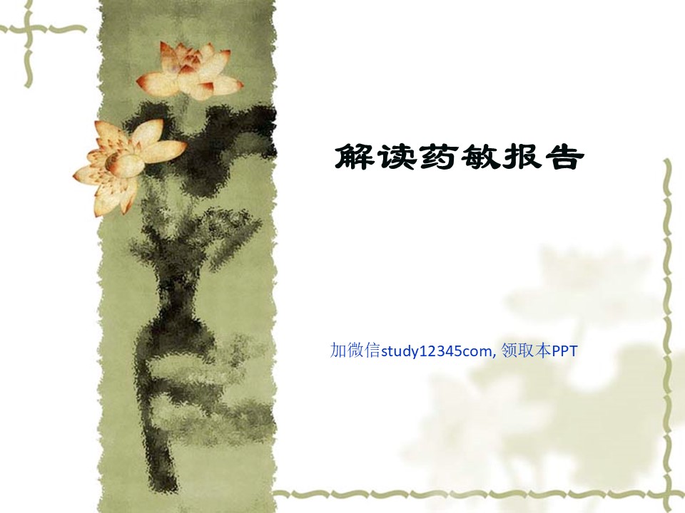 解读药敏报告PPT