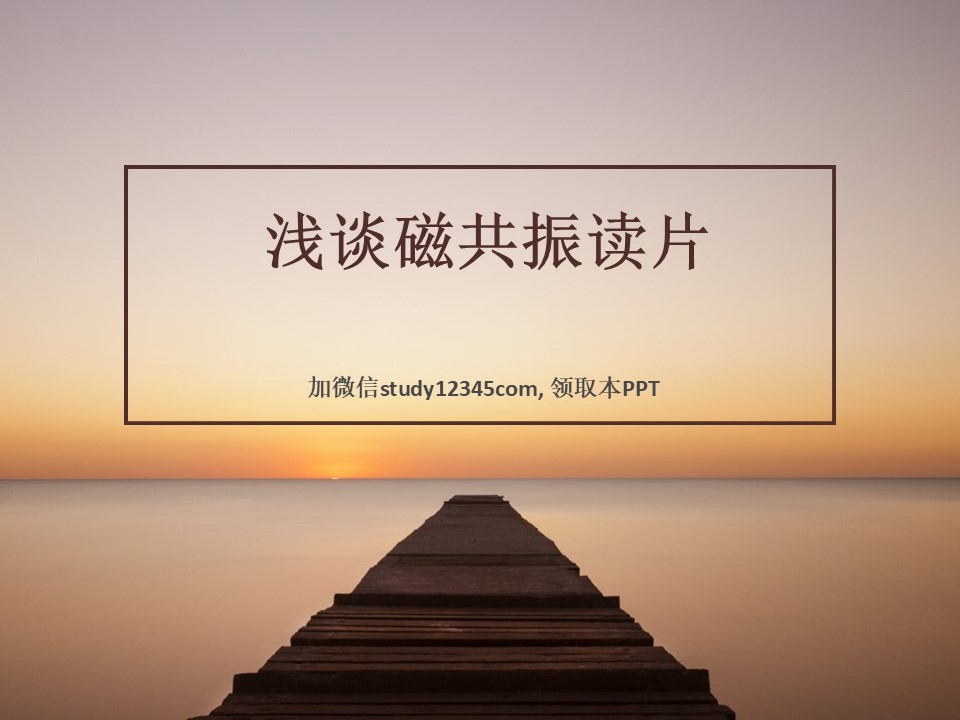 浅谈磁共振读片PPT