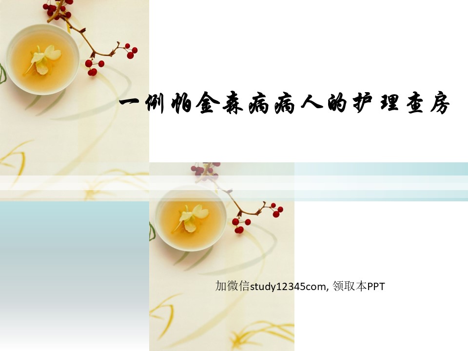 一例帕金森病病人的护理查房PPT