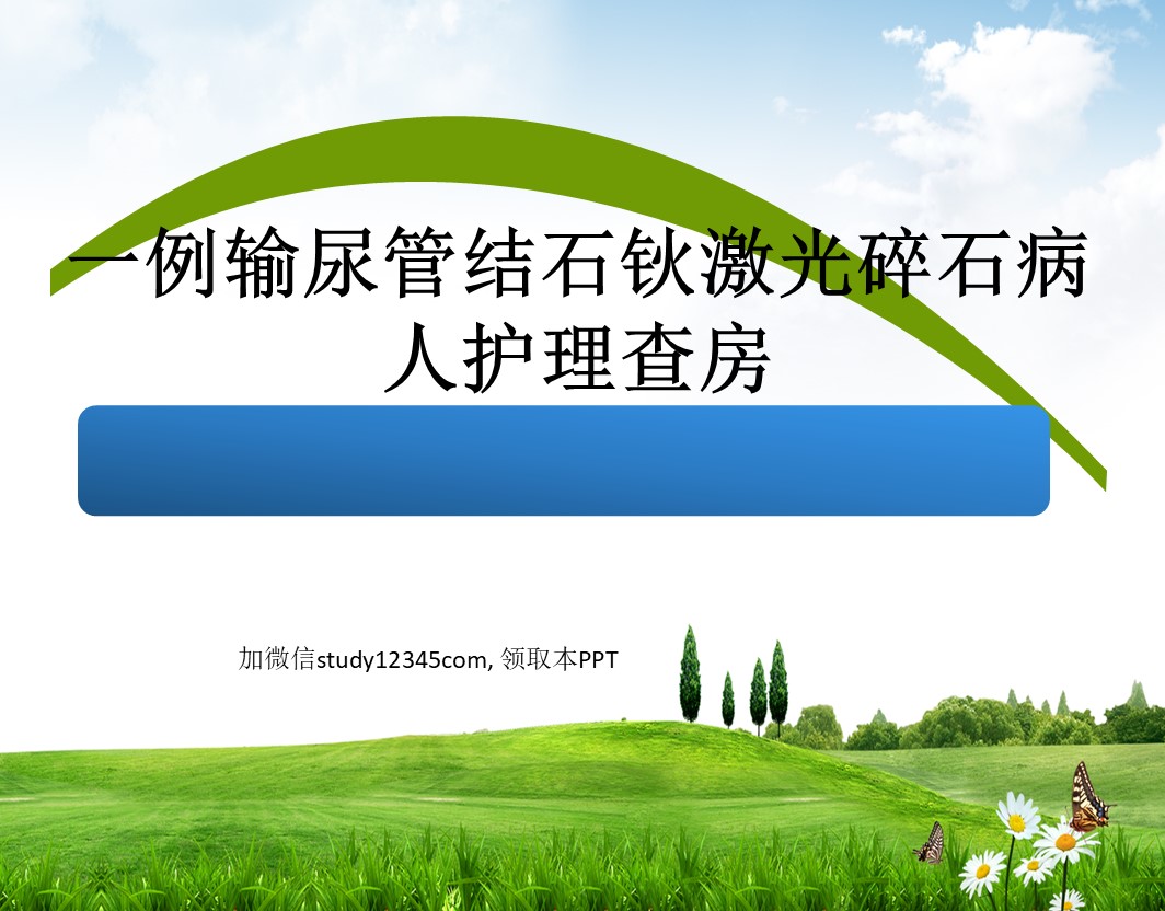 一例输尿管结石钬激光碎石病人护理查房PPT