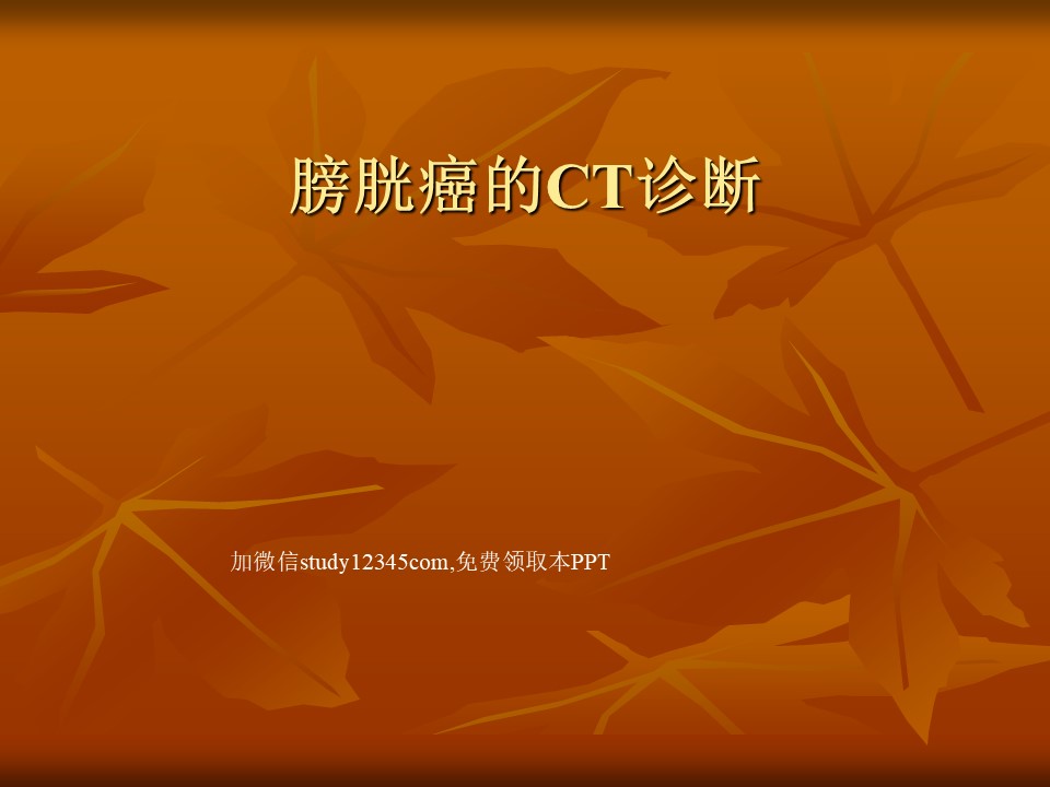 膀胱癌的CT诊断PPT