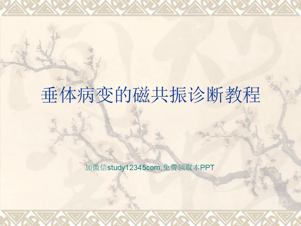 垂体病变的磁共振诊断教程