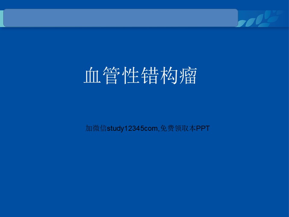 肝血管性错构瘤PPT