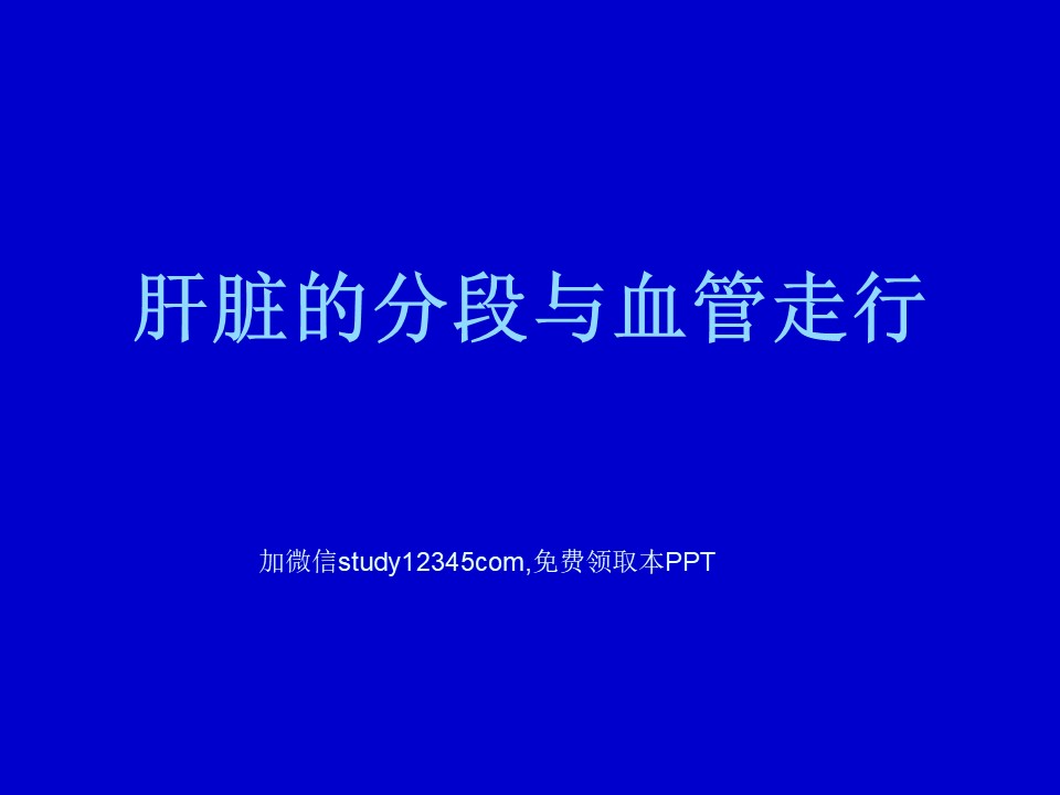 肝脏的分段与血管走行PPT