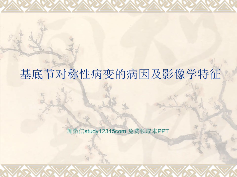 基底节对称性病变的病因和影像学特征