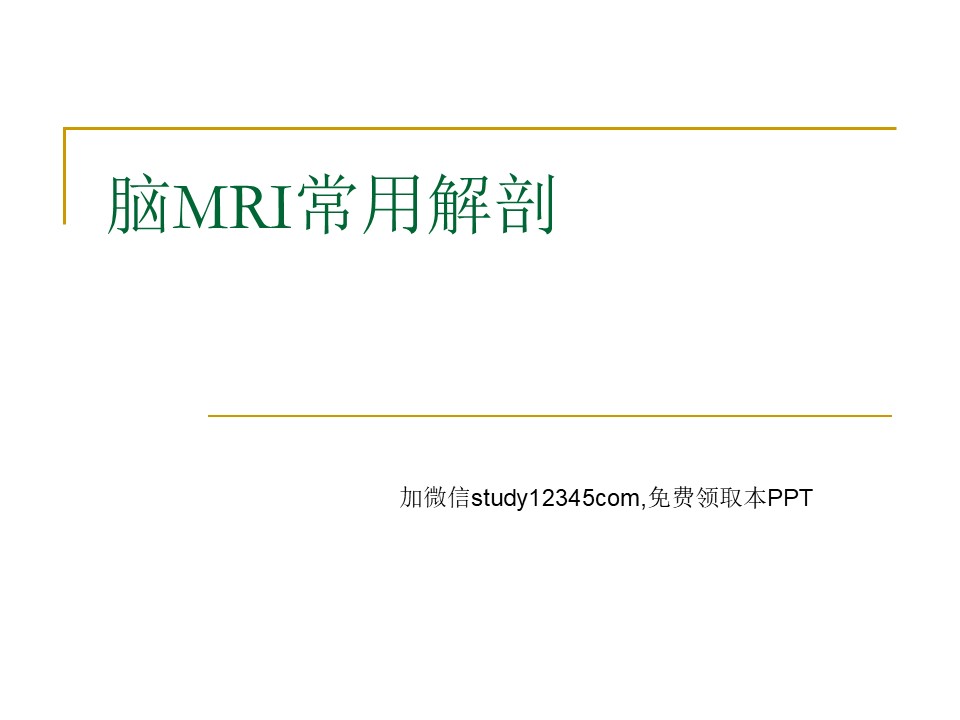 脑MRI常用解剖