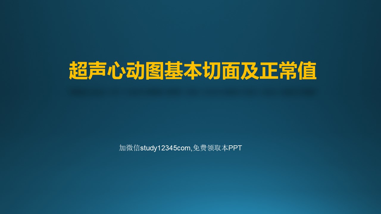 超声心动图基本切面及正常值PPT