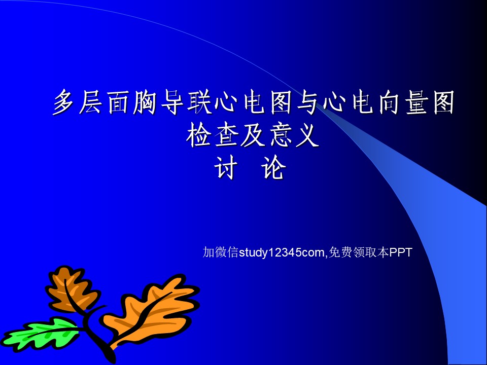 多层面心电图与向量图检查及意义讨论PPT
