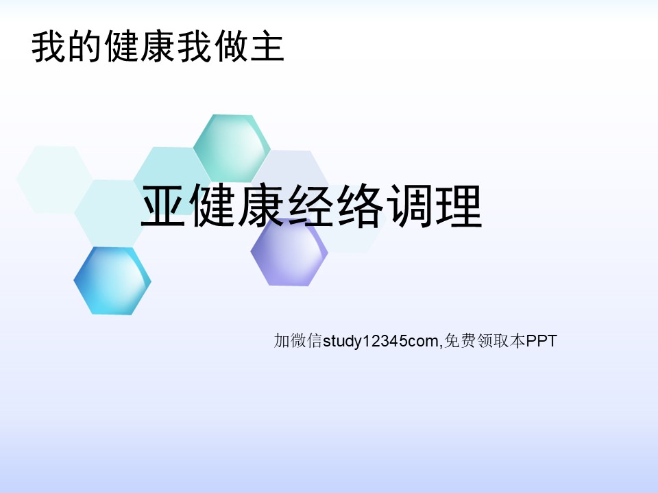 亚健康经络调理PPT